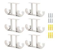 UFURMATE Staffe per aste per tende, 6 pezzi, in lega di alluminio, staffe per montaggio a soffitto, supporti doppi per tende per finestre, aste per tende da 23 mm-26 mm (bianco)
