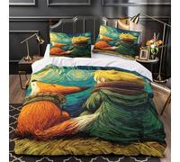 UFVZBNFAN 3D Design Printed 3 Pcs Bedding Set Bed Decor Zipper Super Soft Fox And Boy Comforter Cover Washable Machine Washable for Youth,Kids,Women Starry Night Quilt Cover Single（140x200cm）