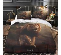 UFVZBNFAN 3D Design Printed 3 Pcs Bedding Set Bedroom Decor Extra Lion Walking Comforter Cover Breathable Wrinkle-Resistant for Girls,Teens,Boys Wild Animal Quilt Cover King（220x240cm）