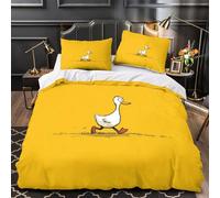 UFVZBNFAN 3D Design Printed 3 Pcs Bedding Set Bedroom Decor Hidden Zipper Super Soft Duck Walking Comforter Cover Washable Hypoallergenic for Girls,Kids,Teenagers coon Quilt Cover Double（200x200cm）
