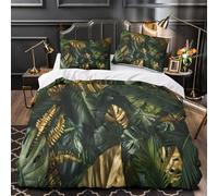 UFVZBNFAN 3D Design Printed 3 Pcs Bedding Set Home Decor Hidden Zipper Extra Tropical Leaves Quilt Cover Washable All Season for Adults,Kids,Girls decorative Botanical Duvet Cover Double（200x200cm）