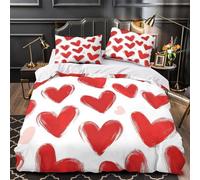 UFVZBNFAN 3D Design Printed 3 Pcs Bedding Set Home Decor Hidden Zipper Super Red Hes Duvet Cover Durable Hotel Quality for Adults,Girls,Teenagers Hand Painted Comforter Cover Super king（260x220cm）