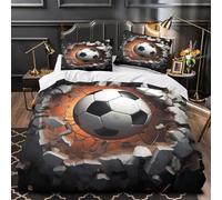 UFVZBNFAN 3D Design Printed 3 Pcs Bedding Set Home Decor Super SoccerBallImpact Duvet Cover Durable Hotel Quality for Adults,Girls,Teenagers DynamicSports Comforter Cover King（220x240cm）
