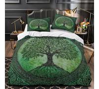 UFVZBNFAN 3D Design Printed 3 Pcs Bedding Set Home Decor Zipper Closure Design Celtic Tree Duvet Cover Easy Care Hotel Quality for Teenagers,Boys,Women Nature Comforter Cover Single（140x200cm）
