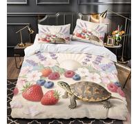 UFVZBNFAN 3D Design Printed 3-Piece Bedding Set Bed Decor Hidden Zipper Extra Summer Beach Comforter Cover Hypoallergenic Machine Washable for Girls,Teens,Adults Quilt Cover Single（135x200cm）