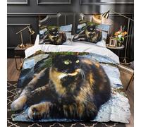 UFVZBNFAN 3D Design Printed 3-Piece Bedding Set Room Decor Zipper Closure Design Calico Cat Quilt Cover Breathable All Season for Adults,Kids,Youth Outdoor Feline Life Duvet Cover Double（200x200cm）