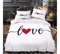UFVZBNFAN 3D Design Printed 3-Piece Bedding Set Room Decor Zipper Extra Soft Love Sign Comforter Cover Durable Hotel Quality for Kids,Teenagers,Adults handwritten Quilt Cover Single（135x200cm）