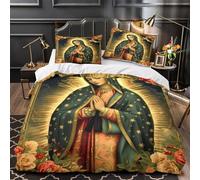 UFVZBNFAN 3D Design Printed 3 Pieces Bedding Set Bed Decor Zipper Closure Ultra Religious Icon Quilt Cover Washable Anti-allergic for Teens,Youth,Women sacred Duvet Cover Super king（260x220cm）