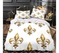 UFVZBNFAN 3D Design Printed 3 Pieces Bedding Set Bedroom Decor Extra GoldenFleur Duvet Cover Machine Washable Easy Care for Youth,Women,Teenagers VintageOrnamental Comforter Cover Single（140x200cm）
