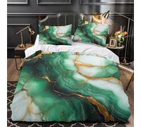 UFVZBNFAN 3D Design Printed 3PCs Bedding Set Home Decor Green Marble Texture Duvet Cover Breathable Anti-allergic for Youth,Boys,Adults modern Abstract Comforter Cover Double（200x200cm）