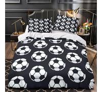 UFVZBNFAN 3D Design Printed 3PCs Bedding Set Room Decor Hidden Zipper Ultra SoccerBall Quilt Cover Washable Hypoallergenic for Adults,Girls,Youth SportyGraphic Duvet Cover Double（200x200cm）