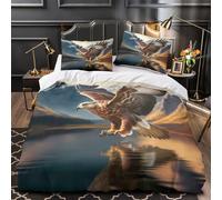 UFVZBNFAN 3D Design Printed 3PCs Bedding Set Room Decor Ultra Eagle in Flight Comforter Cover Breathable Hotel Quality for Youth,Teens,Adults Wild Nature Quilt Cover Single（135x200cm）