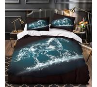 UFVZBNFAN 3D Design Printed 3PCs Bedding Set Room Decor Ultra Water Horse Dynamic Comforter Cover Breathable Hotel Quality for Youth,Teens,Adults digital Quilt Cover King（220x240cm）