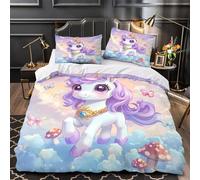 UFVZBNFAN 3D Design Printed 3PCs Bedding Set Room Decor Zipper Ultra Soft Unicorn Princess Comforter Cover Durable Easy Care for Children,Teens,Women coon Magical Quilt Cover King（220x240cm）