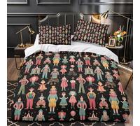 UFVZBNFAN 3D Print 3 Pcs Bedding Set Bed Decor Zipper Closure Design Super Soft Circus Performers Quilt Cover Hypoallergenic Easy Care for Teens,Youth,Children Duvet Cover Super king（260x220cm）