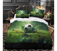 UFVZBNFAN 3D Print 3-Piece Bedding Set Bed Decor Zipper Closure Extra SoccerBallImpact Comforter Cover Durable Anti-allergic for Kids,Teens,Adults Nature Quilt Cover Double（200x200cm）
