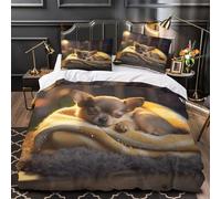 UFVZBNFAN 3D Print 3-Piece Bedding Set Bed Decor Zipper Ultra Soft Cute Puppy Sleeping Comforter Cover Breathable Wrinkle-Resistant for Teens,Kids,Women cozy Pet Bedding Quilt Cover Double（200x200cm）