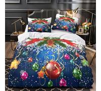 UFVZBNFAN 3D Print 3 Pieces Bedding Set Room Decor Hidden Zipper Super Christmas Decor Comforter Cover Washable Easy Care for Teens,Women,Kids festive Holiday Quilt Cover Super king（260x220cm）