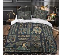 UFVZBNFAN 3D Print 3PCs Bedding Set Bedroom Decor Zipper Closure Super Soft Durable Ancient Egypt Quilt Cover Hotel Quality for Teenagers,Youth,Women Mythical Comforter Cover Single（135x200cm）