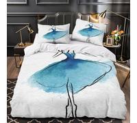 UFVZBNFAN 3D Print 3PCs Bedding Set Home Decor Hidden Zipper Extra Ballet Dancer Duvet Cover Easy Care Machine Washable for Teenagers,Girls,Youth watercolor Comforter Cover Single（135x200cm）