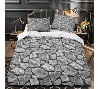 UFVZBNFAN 3D Print 3PCs Bedding Set Home Decor Zipper Closure Ultra Soft Rough Stone Texture Quilt Cover Washable Wrinkle-Resistant for Women,Youth,Kids Natural Rugged Duvet Cover King（220x240cm）