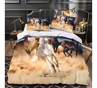 UFVZBNFAN 3D Printed 3 Pcs Bedding Set Home Decor Zipper Closure Extra Wild Horses Galloping Duvet Cover Hypoallergenic All Season for Adults,Children,Teens Comforter Cover Super king（260x220cm）
