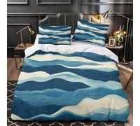 UFVZBNFAN 3D Printed 3 Pcs Bedding Set Room Decor Ultra Ocean Waves Comforter Cover Breathable Hotel Quality for Youth,Teens,Adults Abstract Quilt Cover Double（200x200cm）