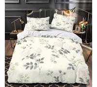 UFVZBNFAN 3D Printed 3-Piece Bedding Set Bed Decor Hidden Zipper Super Floral Wallpaper Comforter Cover Breathable All Season for Girls,Kids,Teens Vintage Rose Quilt Cover Double（200x200cm）