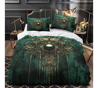 UFVZBNFAN 3D Printed 3 Pieces Bedding Set Bed Decor Super Ornate Emblem Comforter Cover Hypoallergenic Machine Washable for Teens,Boys,Children Baroque Decorative Quilt Cover Single（135x200cm）