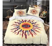 UFVZBNFAN 3D Printed 3 Pieces Bedding Set Bed Decor Zipper Closure Super Soft Sacred Eye Quilt Cover Hypoallergenic Hotel Quality for Adults,Youth,Kids vibrant Spiritual Duvet Cover King（220x240cm）