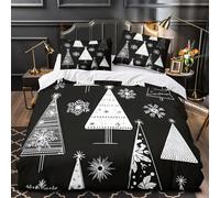 UFVZBNFAN 3D Printed 3 Pieces Bedding Set Home Decor Hidden Zipper Extra Soft Christmas Trees Quilt Cover Washable All Season for Adults,Kids,Girls Minimalist Winter Duvet Cover Single（135x200cm）