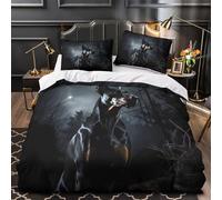 UFVZBNFAN 3D Printed 3 Pieces Bedding Set Home Decor Hidden Zipper Extra Soft Doberman Standing Quilt Cover Washable All Season for Adults,Kids,Girls night Forest Duvet Cover King（220x240cm）