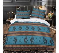 UFVZBNFAN 3D Printed 3 Pieces Bedding Set Home Decor Hidden Zipper Extra Soft Native American Quilt Cover Washable All Season for Adults,Kids,Girls tribal Duvet Cover Single（135x200cm）