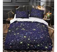 UFVZBNFAN 3D Printed 3PCs Bedding Set Bed Decor Zipper Closure Super Soft StarryNightSky Quilt Cover Hypoallergenic All Season for Adults,Boys,Children CosmicAesthetic Duvet Cover Single（135x200cm）