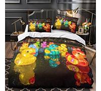 UFVZBNFAN 3D Printed 3PCs Bedding Set Bed Decor Zipper Super Soft Colorful Duck Lanterns Comforter Cover Washable Machine Washable for Youth,Kids,Women festival Decorative Quilt Cover King（220x240cm）