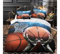 UFVZBNFAN 3D Printed 3PCs Bedding Set Home Decor Hidden Zipper Extra Soft Basketballgameaction Quilt Cover Hypoallergenic All Season for Girls,Boys,Adults Duvet Cover Super king（260x220cm）