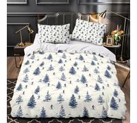 UFVZBNFAN 3D Printed 3PCs Bedding Set Home Decor Hidden Zipper Super Soft Skiing s Quilt Cover Easy Care Machine Washable for Teenagers,Boys,Women Winter Forest Duvet Cover Super king（260x220cm）