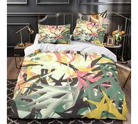 UFVZBNFAN 3D Printed 3PCs Bedding Set Room Decor Zipper Super Soft Abstract Stars Quilt Cover Durable Hotel Quality for Girls,Youth,Teenagers Colorful Geometric Duvet Cover Single（135x200cm）