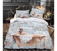 UFVZBNFAN Inverno copripiumino stampa 3D microfibra morbida 3 Pezzi con federa fairy Tale Set Di Copripiumino con federa soffice traspirante ultra morbido for adulti Double（200x200cm）