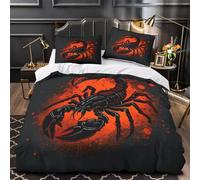 UFVZBNFAN Scorpion Tattoo Set Di Copripiumino morbida microfibra stampa 3D 3 Pezzi con cerniera Dark Fantasia copripiumino con federa soffice traspirante for ragazzi King（220x240cm）