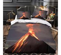 UFVZBNFAN Vulcano Eruption Copripiumino 3 Pezzi motivo 3D microfibra ultra morbida con federa Night Set Di Copripiumino cerniera nascosta traspirante for bambini Super king（260x220cm）