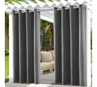 UFYTT Tende da Esterno Impermeabile,Tende per Esterno con Anelli,Tende per Gazebo Esterno Oscurante,Tende per Esterni per Balconi,132x215cm,Grigio