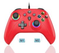 Ugame Controller versatile cablato per Xbox/PS4/Switch/PC, controllo a filo per Xbox Series X/S, Xbox One con pagaie posteriori, polling 1000Hz, Turbo, luce di gioco RGB (1 bianco mando)