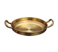 UGCER Padella Spagnola per Paella - Pentola Antiaderente in Acciaio Inossidabile con Manici rivettati per Cucina casalinga,d'oro,30cm