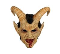 UGDOUS Maschera da demone Krampus da uomo, for film, cosplay, corno di pecora, copricapo da diavolo, festa di Halloween, orrore(A)