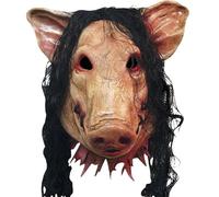 UGDOUS Maschera spaventosa di Halloween con testa di cavallo, lupo, maiale e cosplay, maschere di animali orribili, viso intero(Horse head)