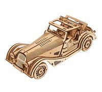 UGEARS Auto Sportiva Rapid Mouse - Modellismo da Costruire Adulti - Puzzle 3D Legno Modellini Auto da Costruire - Modellismo Auto Epoca Costruzioni per Adulti - Auto Decappottabile con Doppio Motore