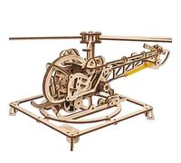 UGEARS Mini Elicottero - Kit di costruzioni per puzzle in legno 3D - Set di puzzle unici e rompicapo per adulti - Modello meccanico realistico - Puzzle in legno 3D per adulti e ragazzi
