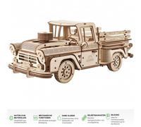 UGEARS Kit Modellino Auto da Costruire - Classico Pickup Lumberjack anni 1950 Puzzle 3D in Legno - Modellismo per Adulti - Puzzle in Legno per Adulti - Puzzle 3D in Legno, Modellini da Costruire