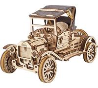 UGEARS Puzzle 3D in legno per auto - Retrò Modellino auto giocattolo per adulti e bambini - Puzzle in legno 3D modellismo auto con tetto pieghevole e motore a 4 cilindri - Modellino meccanico